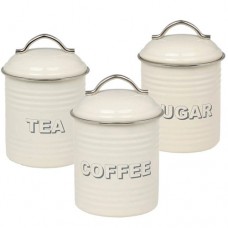 Boîtes « Tea »  « Coffee »  « Sugar » couleur crème - B01H2S0YGM